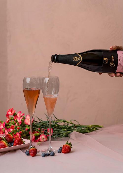 Біссер розе вино ігристе витримане брют рожеве тираж 2023